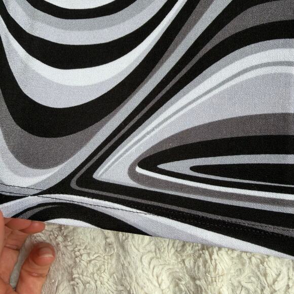 Charlotte Russe vintage Y2K 90s psychedelic op art print midi skirt patterned M - Picture 6 of 15